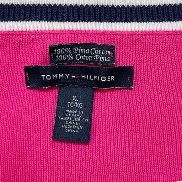 Tommy Hilfiger Sweater Womens XL Pink Pima Cotton Knit Pullover Classic Preppy - Picture 4 of 7